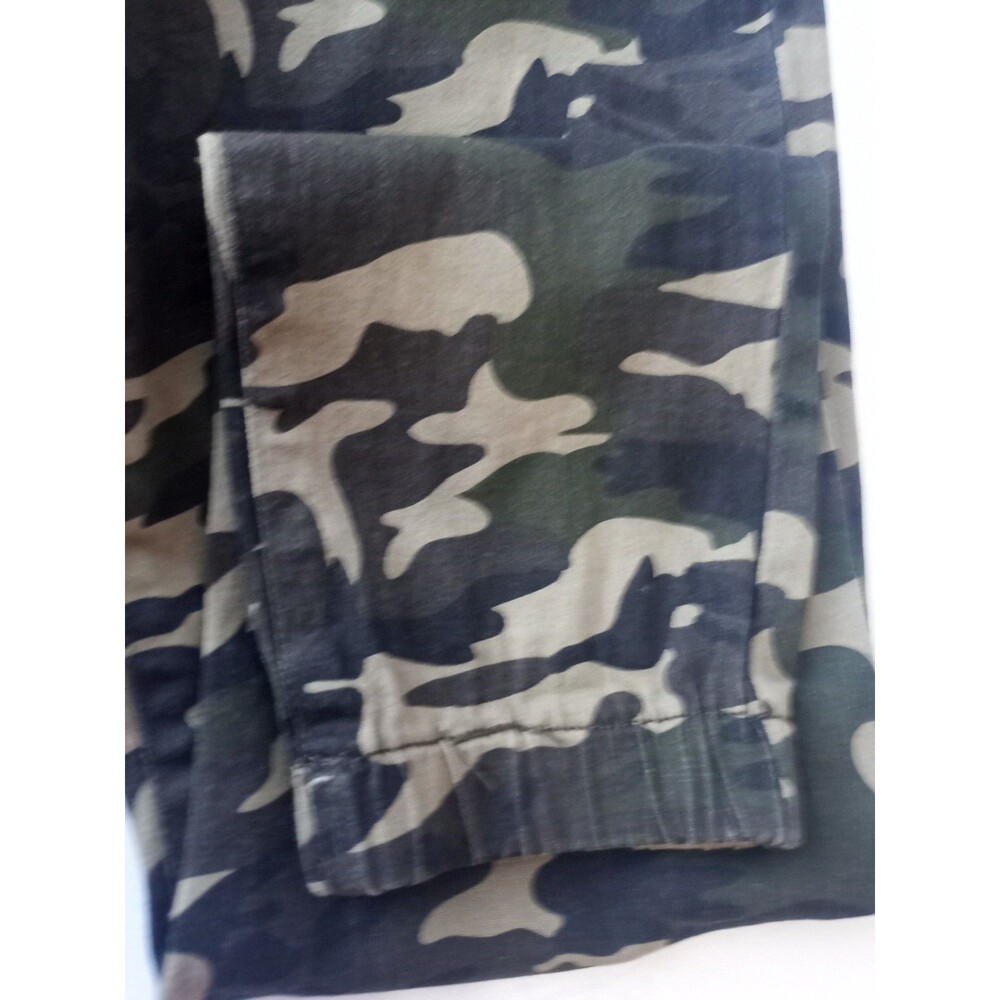 SONG Denim Camo Jogger Pants High Rise Elastic & Drawstring Sz 7/28 Cotton - Picture 14 of 16